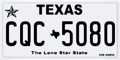 TX license plate CQC5080