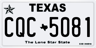 TX license plate CQC5081