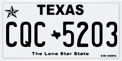 TX license plate CQC5203