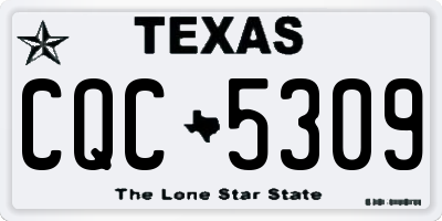 TX license plate CQC5309