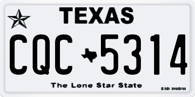 TX license plate CQC5314