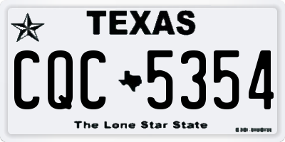 TX license plate CQC5354