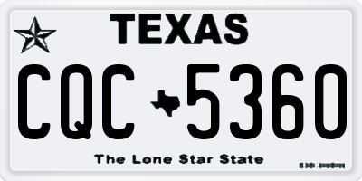 TX license plate CQC5360