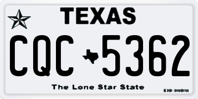 TX license plate CQC5362