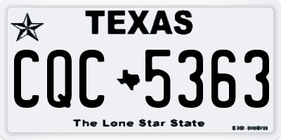 TX license plate CQC5363