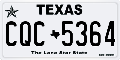 TX license plate CQC5364