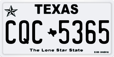 TX license plate CQC5365