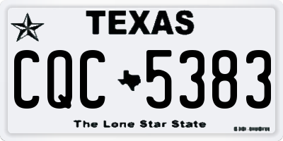 TX license plate CQC5383