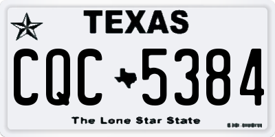 TX license plate CQC5384