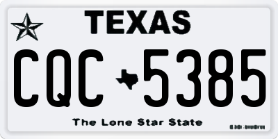 TX license plate CQC5385