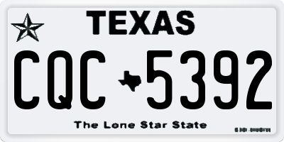 TX license plate CQC5392