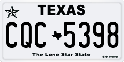 TX license plate CQC5398
