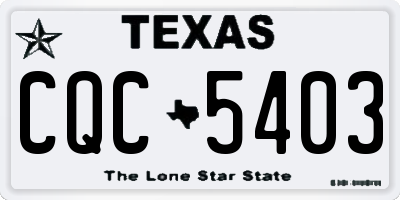 TX license plate CQC5403