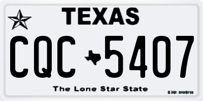 TX license plate CQC5407
