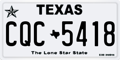 TX license plate CQC5418