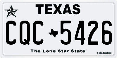 TX license plate CQC5426