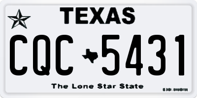 TX license plate CQC5431