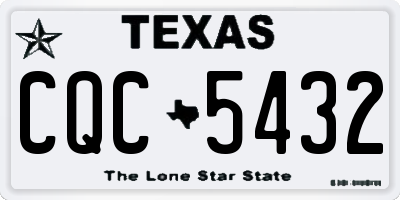 TX license plate CQC5432