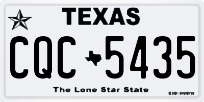 TX license plate CQC5435