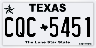 TX license plate CQC5451