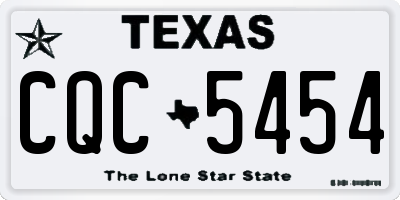 TX license plate CQC5454