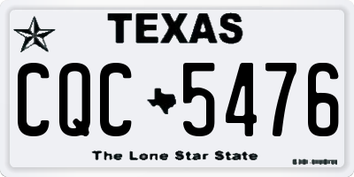 TX license plate CQC5476