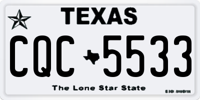 TX license plate CQC5533