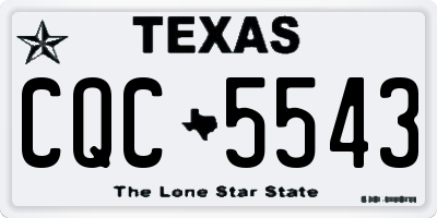 TX license plate CQC5543