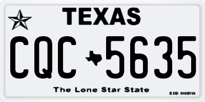 TX license plate CQC5635