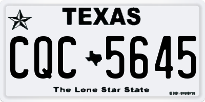 TX license plate CQC5645
