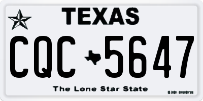 TX license plate CQC5647