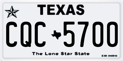 TX license plate CQC5700