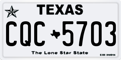 TX license plate CQC5703