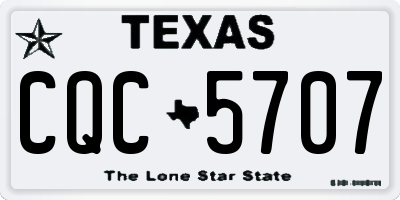 TX license plate CQC5707