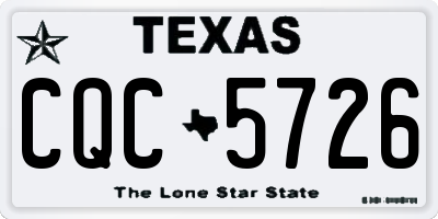 TX license plate CQC5726