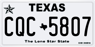 TX license plate CQC5807