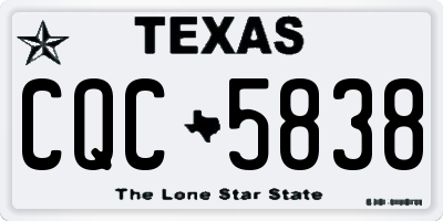 TX license plate CQC5838