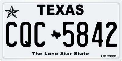 TX license plate CQC5842