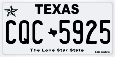 TX license plate CQC5925