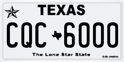 TX license plate CQC6000