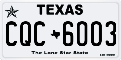 TX license plate CQC6003
