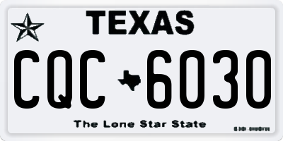 TX license plate CQC6030