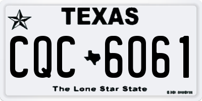 TX license plate CQC6061