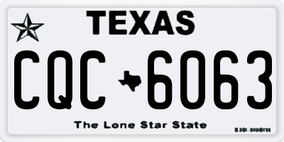 TX license plate CQC6063
