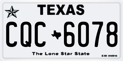 TX license plate CQC6078