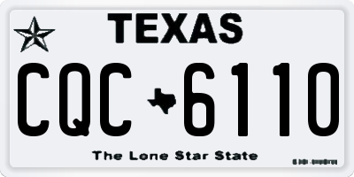 TX license plate CQC6110