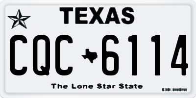 TX license plate CQC6114