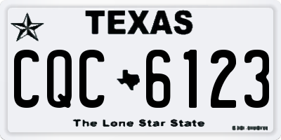 TX license plate CQC6123