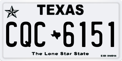 TX license plate CQC6151