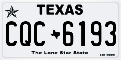 TX license plate CQC6193